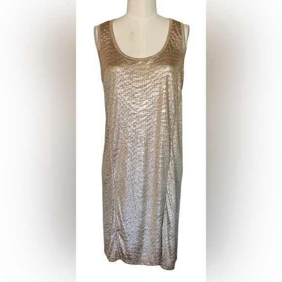labworks XS Gold Tank Dress With Slit 100% Polyester - Picture 1 of 4